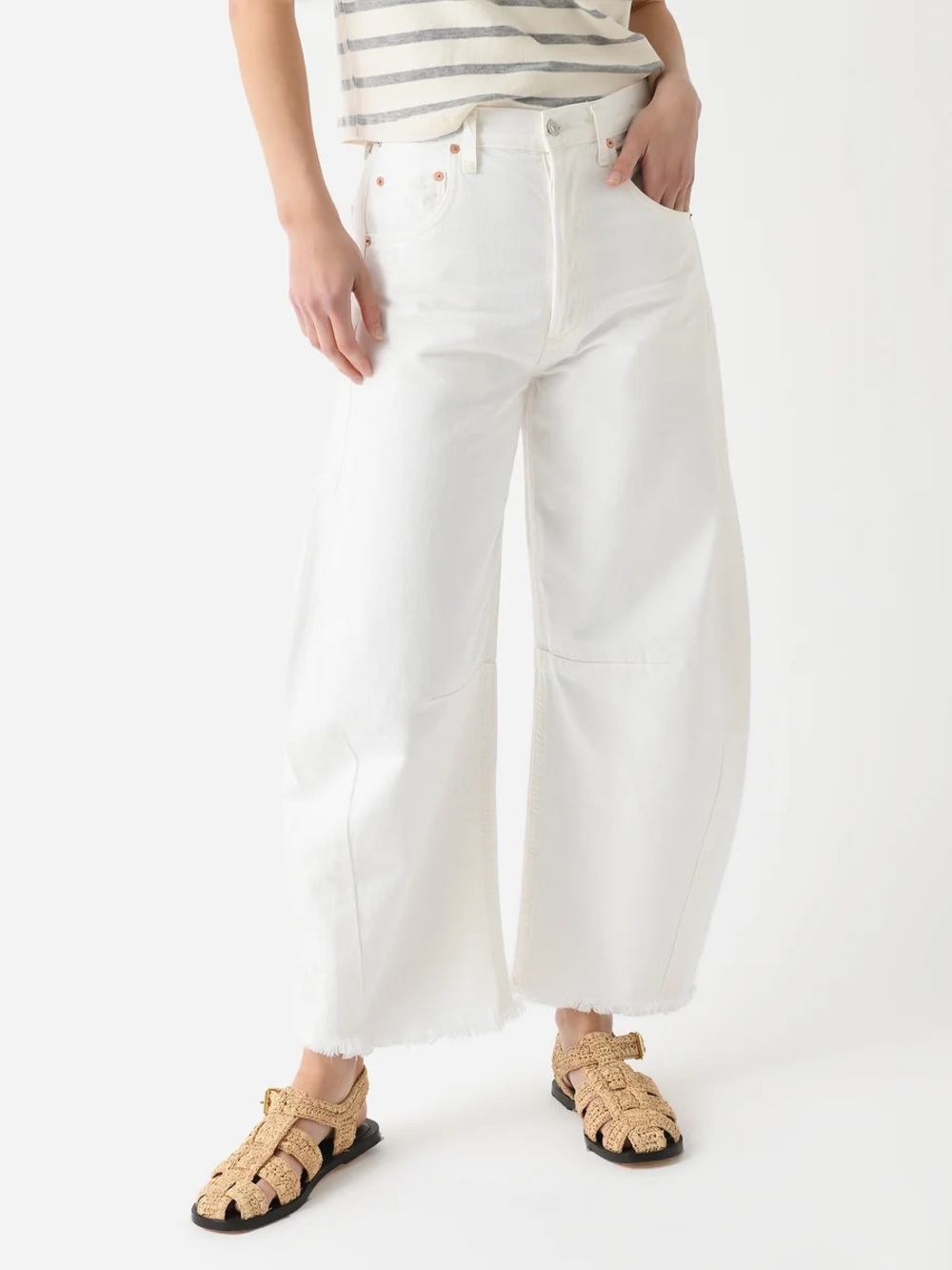 Citizens of Humanity Horseshoe Barrel Jeans Jicama White High Rise 26